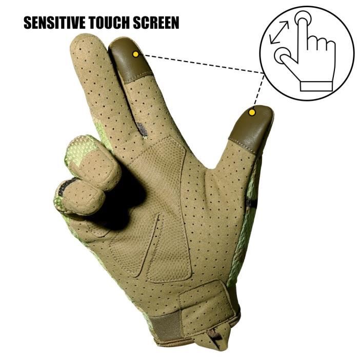 Gants tactiques à écran tactile pour hommes, mitaines à doigt
