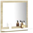 2988Luxueux Magnifique|Miroir de salle de bain Style Contemporain,Meubles-lavabos de salle de bains Blanc et chêne sonoma 40x10,5x37-3
