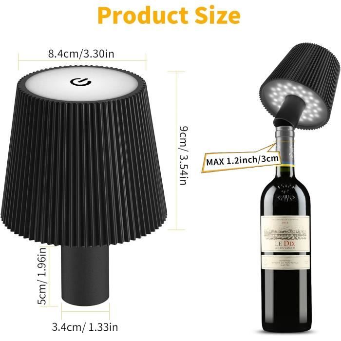 Lampe LED en Forme de Bouteille de Vin, Rechargeable par USB