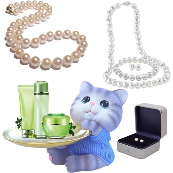 Bol Porte-clés En Résine Sculpture Chat Qui Rit - Plateau De Rangement Pour Clés Et Petits Objets | Déco De Bureau Rigolote