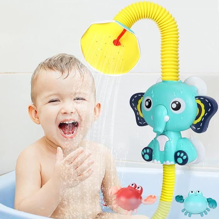 Rouge Pommeau de douche de bain pour bébé, mignon petit bec d'éléphant,  jouets de pulvérisation de bain pour bébé avec ventouse