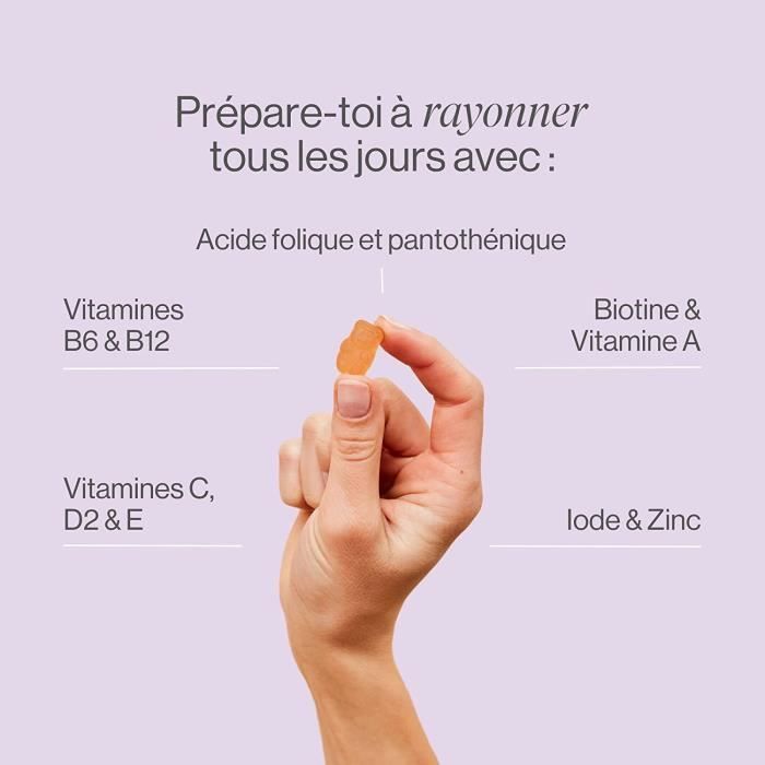 Biotine - Tummytox Bright | Gummies Pousse Cheveux Vitamines Peau Ongles  Biotin Acide Folique B6