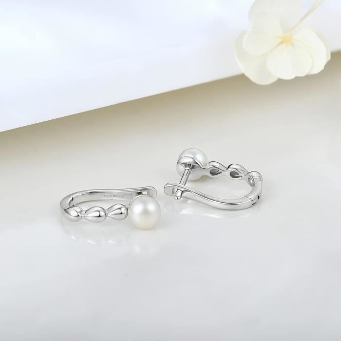 Boucles D'oreilles Pendantes Perle D'eau Douce Noire - Argent 925 Et Zirconium - Pochette Incluse