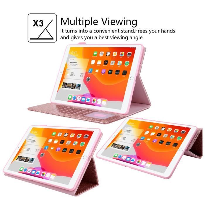 AIWOXING Coque pour iPad 10,2 Pouces (Modèle 2021/2020/2019, 9ème/8ème/7ème  Génération), Housse Étui de Protection Tablette Apple Cuir avec