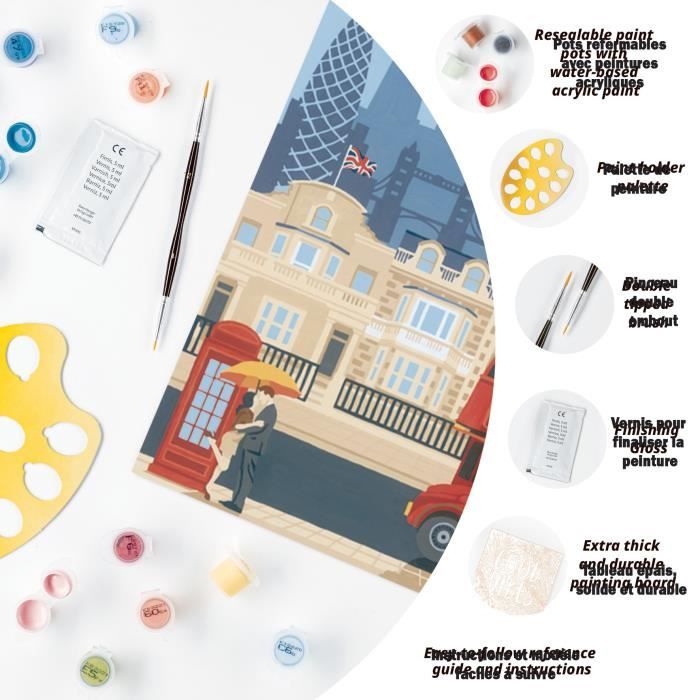 Kit CreArt – Peinture Par Numéros Londres 24x30 Cm – Ravensburger – Activité Détente Pour Adulte Dès 12 Ans