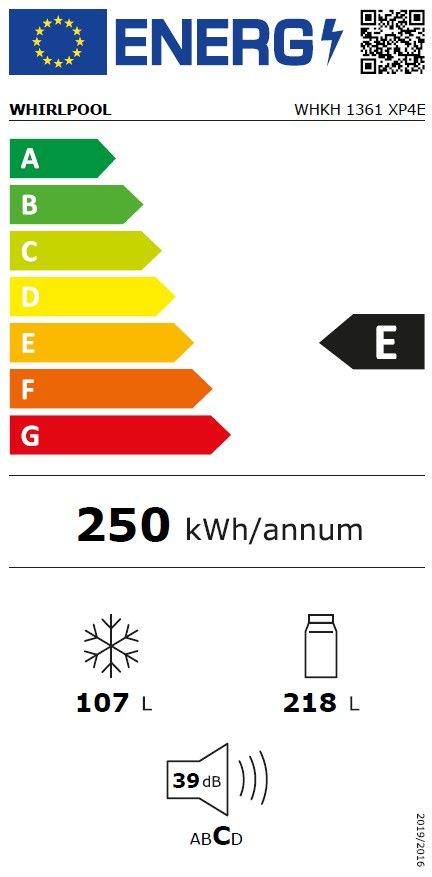 Réfrigérateur combiné - WHIRLPOOL - WHKH1361XP4E - 324 L