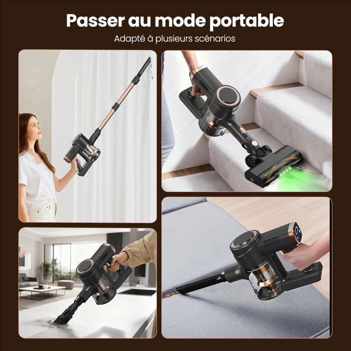 Aspirateur Sans Fil CHEBIO 550W - 45000Pa - Autonomie 70 Min - Universel