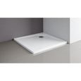 Receveur de douche carré 100x100 cm, bac à douche extra plat, acrylique blanc, à poser ou à encastrer, Schulte-0