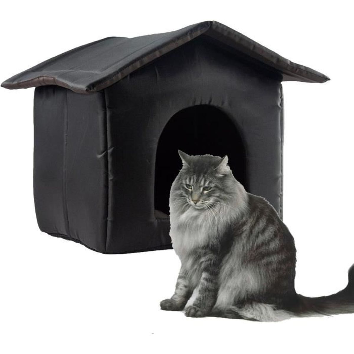 Niche Chat Extérieur Imperméable Et Isolée - Taille M, Avec Tapis Chauffant - Pour Chats Et Petits Chiens