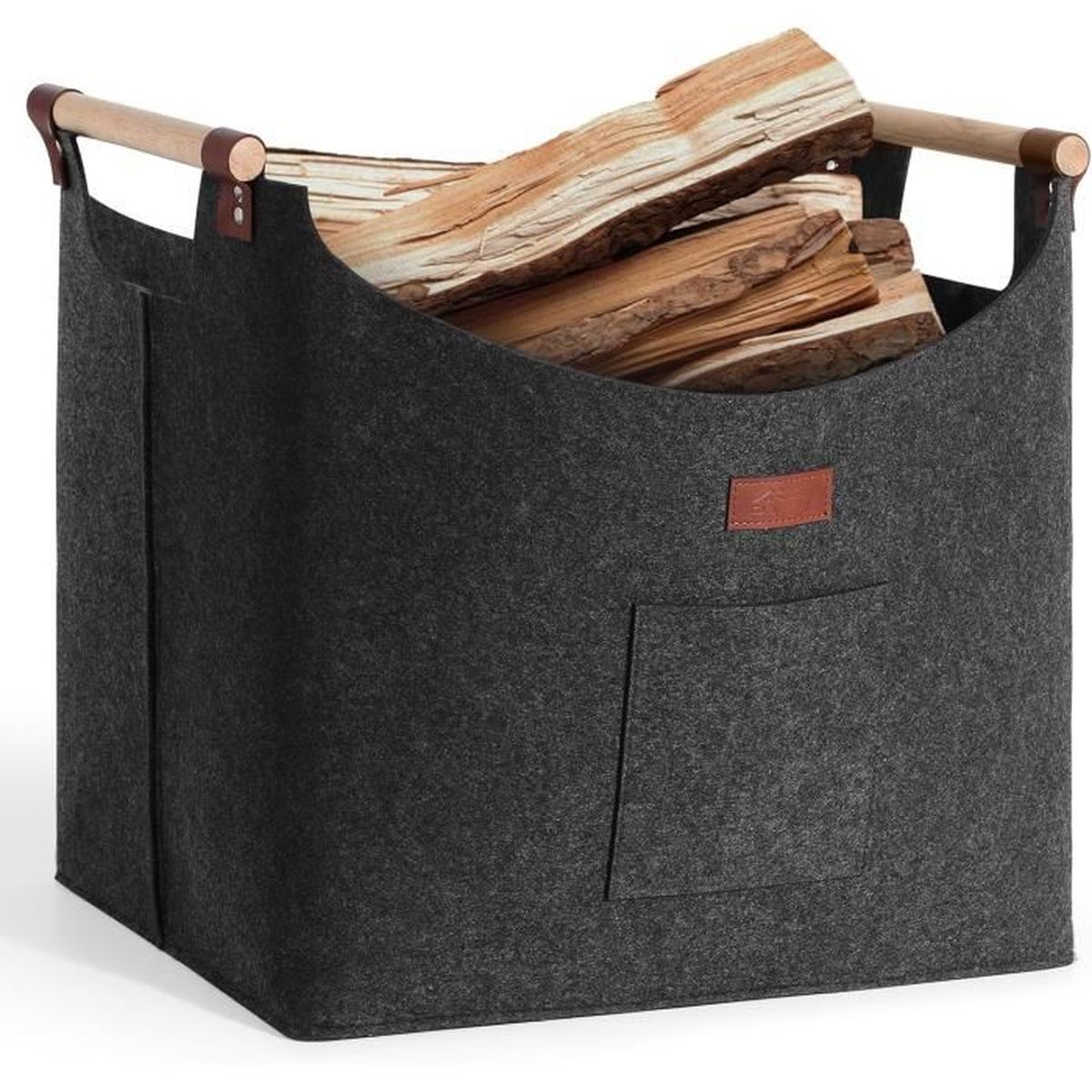 Panier à Bois De Chauffage Godoma - Argent - Paniers Et étagères Pour