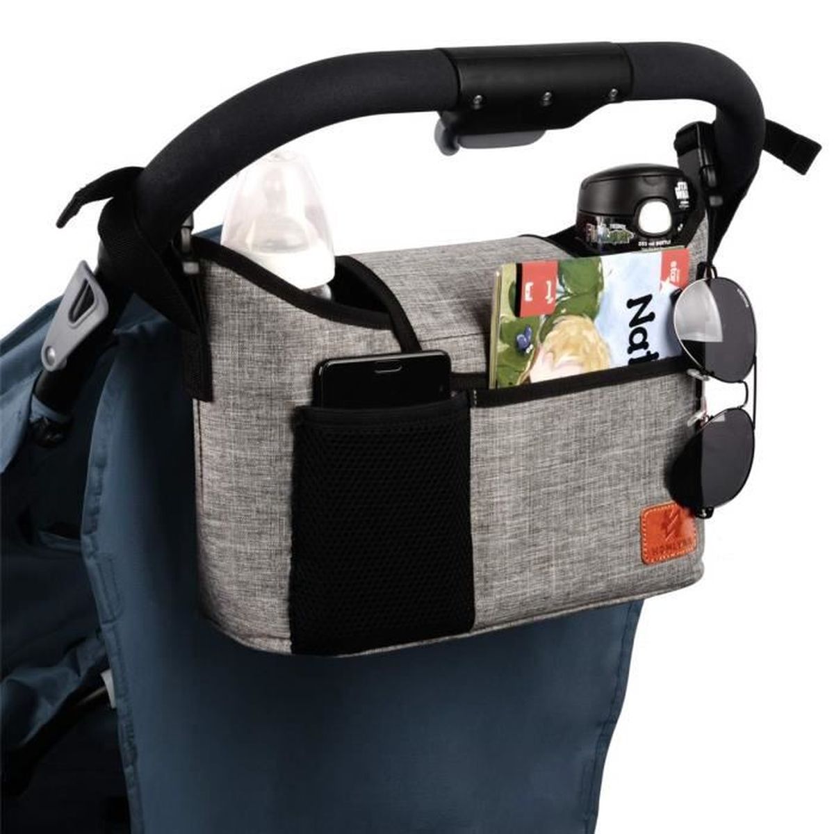 rose Sac de Rangement Organisateur Universel pour Poussette Sac Spacieux /à Bandouli/ère Sac Suspendue de Poussette de Grande Capacit/é Porte Accessoire de Poussette avec Bretelles