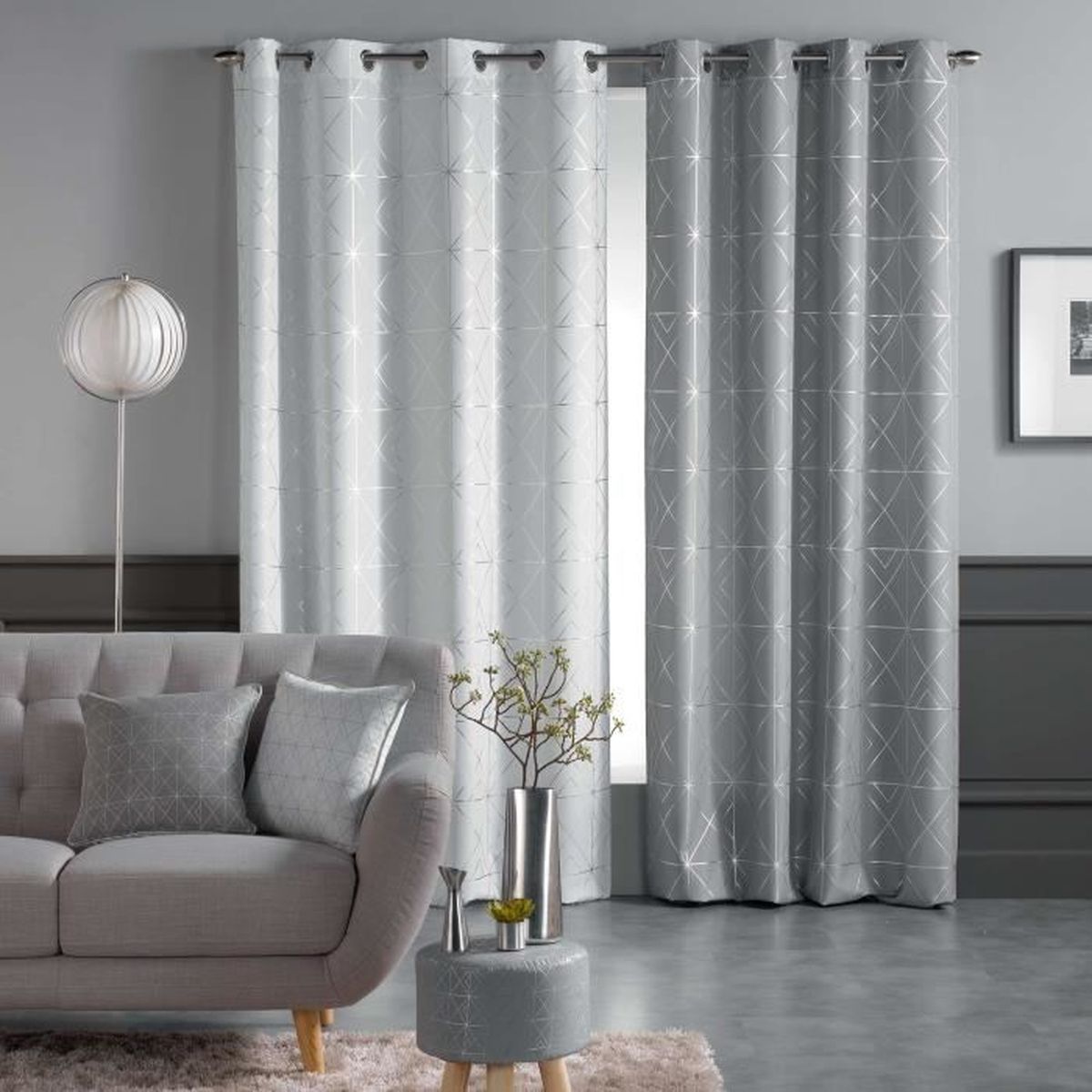 Rideau Occultant à Œillets 200x260 Cm - 100% Polyester - Isolation Thermo & Lumière - Blanc - 5