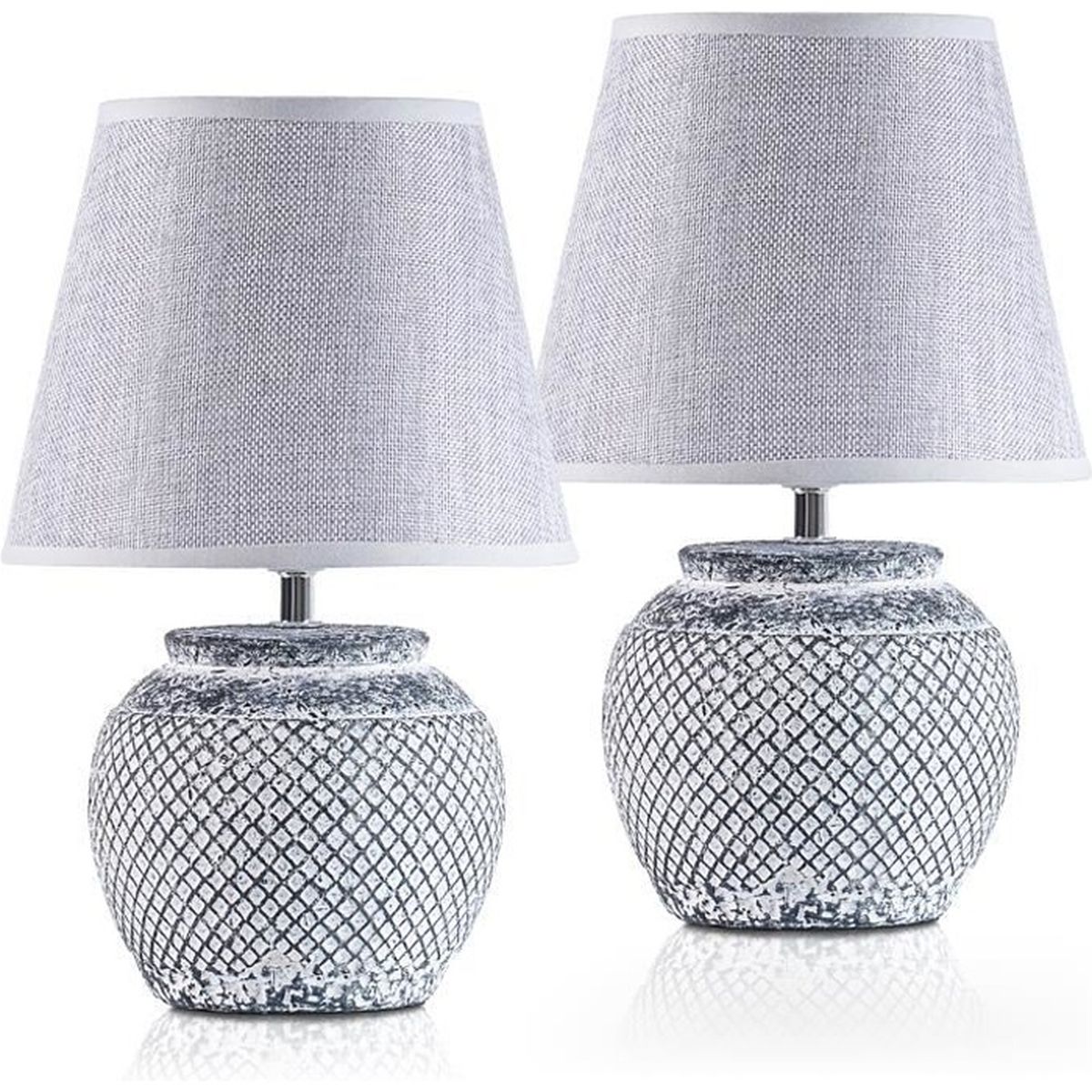 ZMH Lampe De Chevet Lampe De Table De Chambre Vintage - 44,5 Cm E14 Lampe De Table Noire Abat