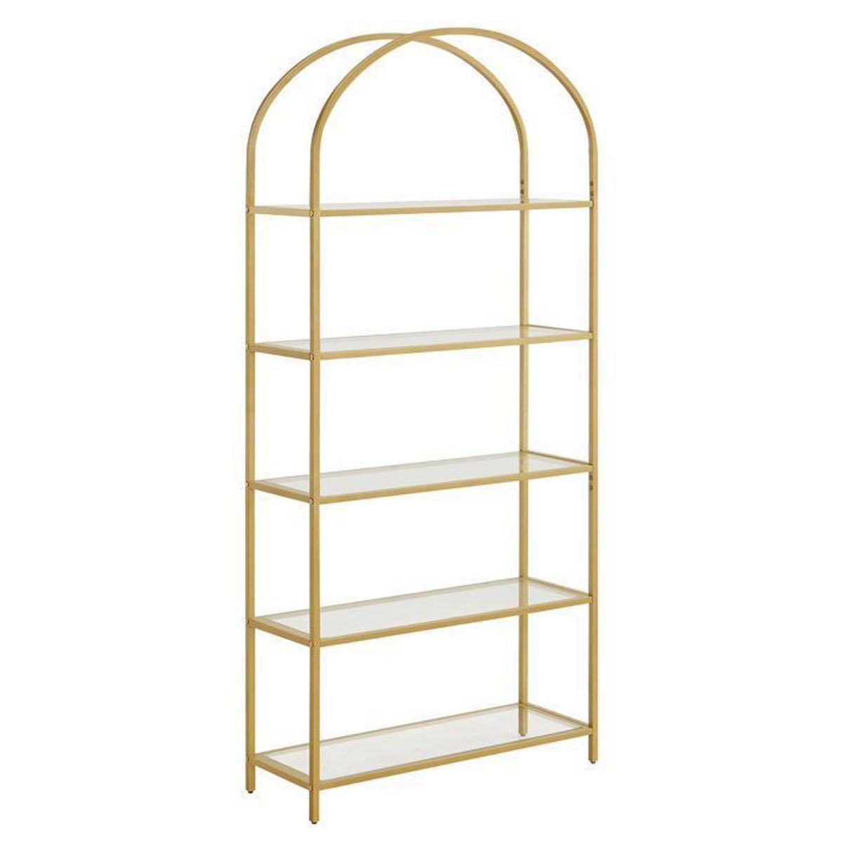 Vasagle Bibliothèque À 5 Étagères, En Verre Trempé, Pour Salon, 83 X 30,2 X  183,5 Cm (L X L X H) Doré - Cdiscount Maison