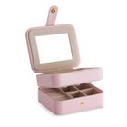HAVIEANA Boite à bijoux Simili Cuir Rose 2 Couches,11x9x5.5cm