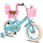 HILAND JOYSTAR Vélo d'enfant, 14", pour enfants de 3 à 5 ans, avec roues auxiliaires-Bleu