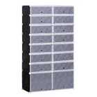 HOMCOM - armoire à chaussures - plastique, fil métallique - 95x37x160cm - noir