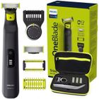 Rasoir hybride - Philips - OneBlade PRO 360 QP6541/15 - Lame 360° - Embout nasal 14 longueurs - Étui inclus
