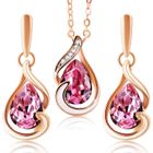 2SPLENDID® Magnifique parure Baignée dans l'OR avec cristaux Autrichiens. Ensemble collier et boucles d’oreilles. Cadeau Noël, Nouve