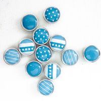 12 mini magnets époxy - Bleu - Graines créatives