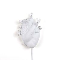 HEART-Applique Cœur Porcelaine H32cm Blanc Seletti H 32cm / L 22cm / P 11cm / cordon d'alimentation L 2,5m