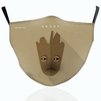 Masque Groot 3D TD® Marvel pour hommes et femmes - Masque en tissu lavable et réutilisable - Marron