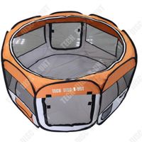TD® Clôture mobile portable pour animaux de compagnie Clôture en tissu octogonale pliable pour cage de chien Clôture en tissu