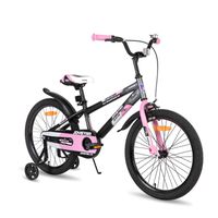 Vélo Fille Cruiser Lux4kids 20 Pouces - 6 Couleurs Avec Frein à Rétropédalage, Panier Et Garde-boue - Rose Argenté