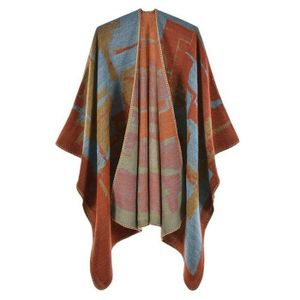 Poncho Châle Femme NLAND - Grande écharpe Hiver En Acrylique/polyester, Motif Tartan, Doux Et Chaud - 5