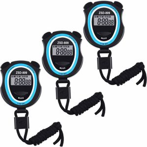 Chronomètre en métal avec 100 tours de mémoire 0,01 seconde, chronomètres, minuteur avec compte à rebours et réveil pour entraîneurs sportifs, course à pied