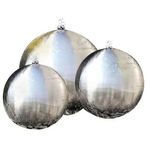 FONTAINE DE JARDIN 3 pcs Sphères de fontaine de jardin avec LED Acier inoxydable-AKO7382265466979