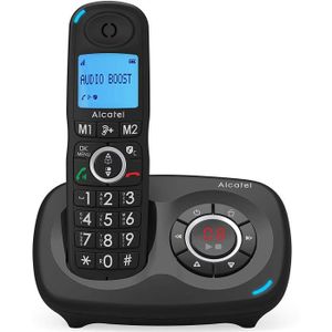 Téléphone fixe XL 595 B Voice Noir avec répondeur, téléphone pour