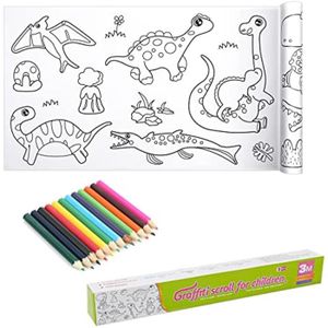 Sonew Rouleau de coloriage pour enfants Rouleau de papier à colorier 3.3yd  Long 0.3in Wide Matériau sûr Mains sur la capacité