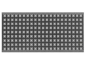 TAPIS Tapis extérieur noir au motif croix blanches 90 x 