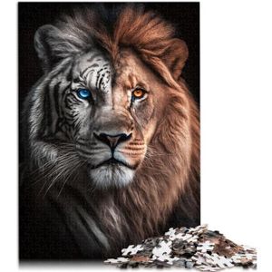 PUZZLE Puzzle Portrait Lion Tigre 1000 Pièces Pour Adulte