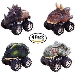VOITURE - CAMION Paquet de 4 Mini Voitures de jouet de Dinosaure Ro