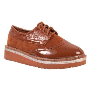 Derbies femme compensées cuir