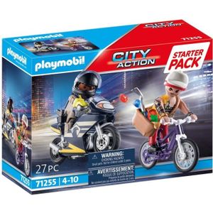 Playmobil Action 9329 pas cher, Pilotes motocross avec support de jeu