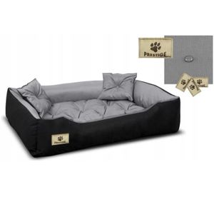 CORBEILLE - COUSSIN Coussin Prestige lit pour chien, chat 100x80 / 115x95 cm gris-noir