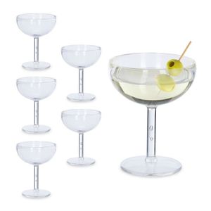 Verre à cocktail Lot de 6 verres à cocktail en plastique - 10044225