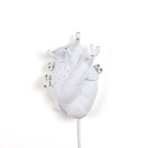 OBJET DÉCORATIF HEART-Applique Cœur Porcelaine H32cm Blanc Seletti