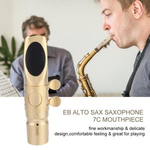 KOET Embouchure de saxophone alto Sax avec bouchon et ligature pour Jazz Tenor Alto Sax Tone 5C/6C/7C/8C Soprano Sound pour les professionnels débutants 5 C. Taille unique Pas de zéro 