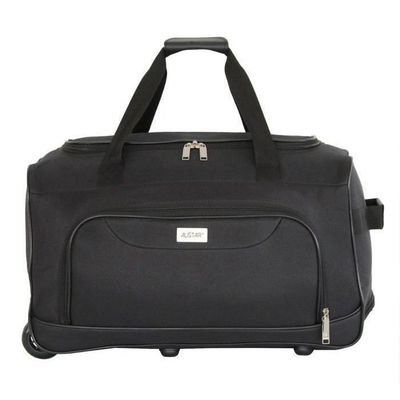 Sac De Voyage En Cuir Noir - Bandoulière - Format Super - Neuf