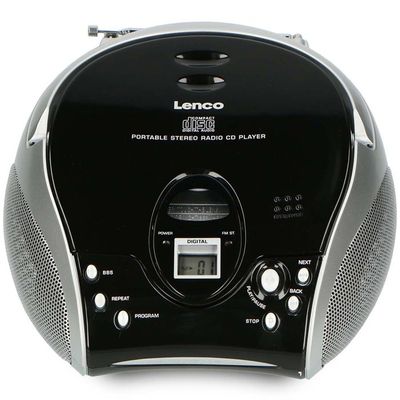 Lenco SCD-42 Argent - Radio Portable FM CD Cassette Avec Lecteur, Auto Stop Et Répétition