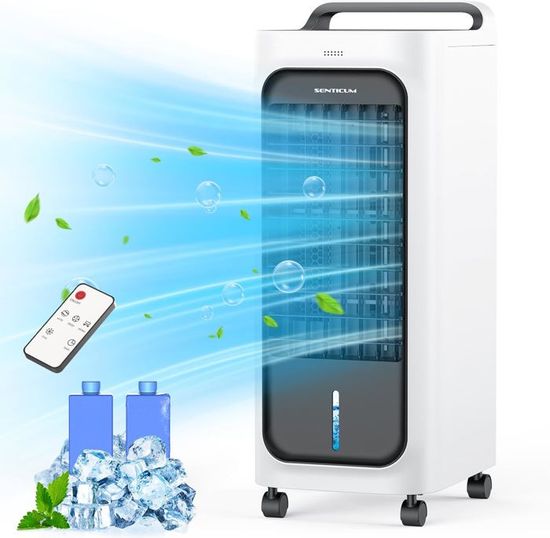 Climatiseur Mobile, Refroidisseur D'air Avec Refroidissement à Eau, Réservoir D'eau De 800 Ml Minuterie 2 A 8 H 3 Vitesses Et 3 Ventilateurs Usb Fog Air Cooler Climatiseur Mobile Pour Chambre Avis