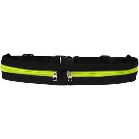 Ceinture De Course - Sac Banane Pour Jogging - Imperméable Et Réglable - 2 Compartiments Pour Smartphone, Clés, Argent, écouteurs - Sac Banane Plat Pour Le Sport, La Course, Le Jogging, La