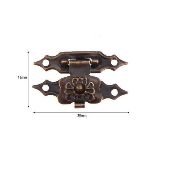 2 Fermoirs Moraillon En Laiton Antique Pour Boîte à Bijoux - Dimensions 33x29 Mm, Neufs