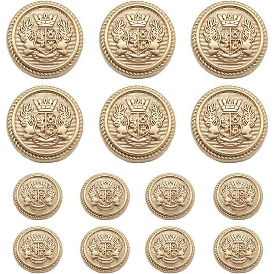 Lot 60 Boutons Dorés En Alliage - 5 Tailles De 11,5mm à 20mm, Pour Vêtements, Couture, Déco