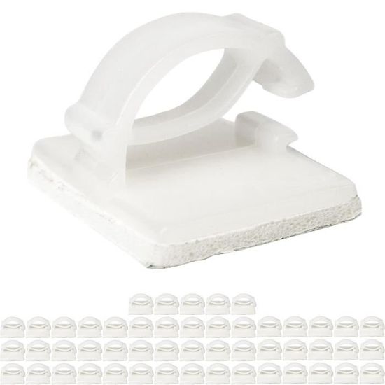 Clips De Gestion Des Câbles Autocollants, 25 Pièces, Noir