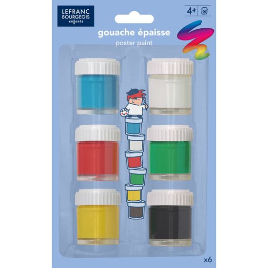 Lot De 6 Pots De Gouache Pailletée Lefranc Bourgeois - Peinture Pour Enfants